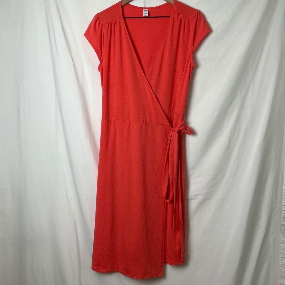 Old Navy Womans Bathing Suit Cover Wrap Dress Size M Tall Coral Beach Vacation